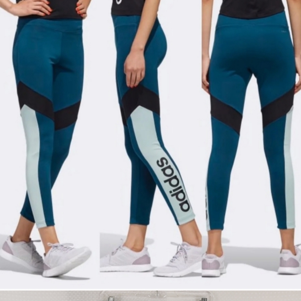 Adidas climalite leggings teal medium